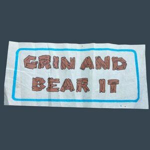 Grin And Bear It Rustic Wall Hanging 20 x 9 Vintage Rustic Cottage Lodge Camper